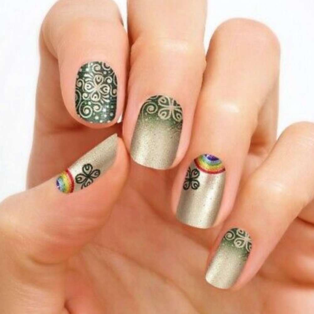Color Street Nails Clover The Rainbow celtic Irish St Patrick’s Day RARE